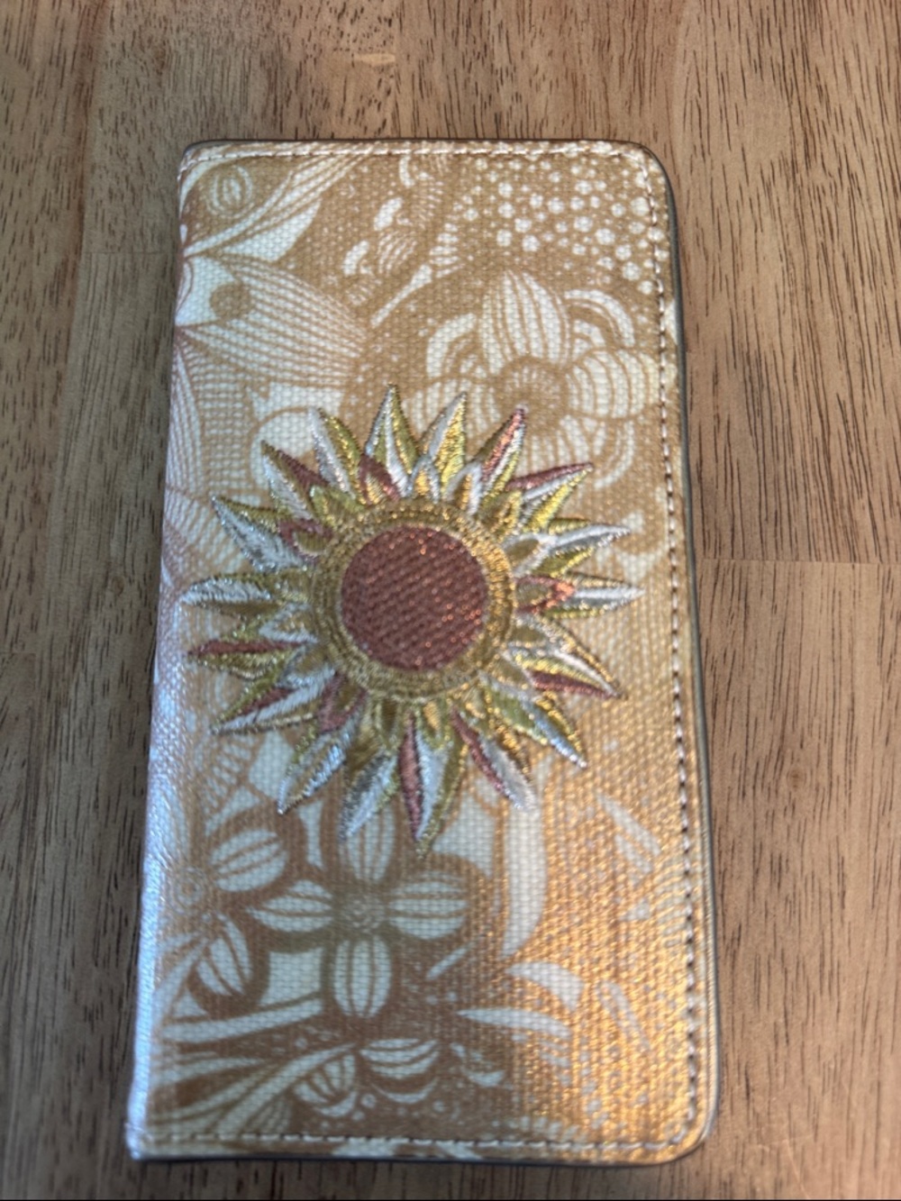 Sakroots Gold Floral Sunflower Wallet Phone Case